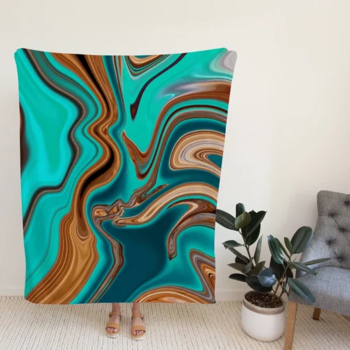 3d Liquid Abstract Design Fleece Blanket