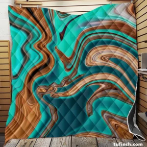 3d Liquid Abstract Design Quilt Blanket