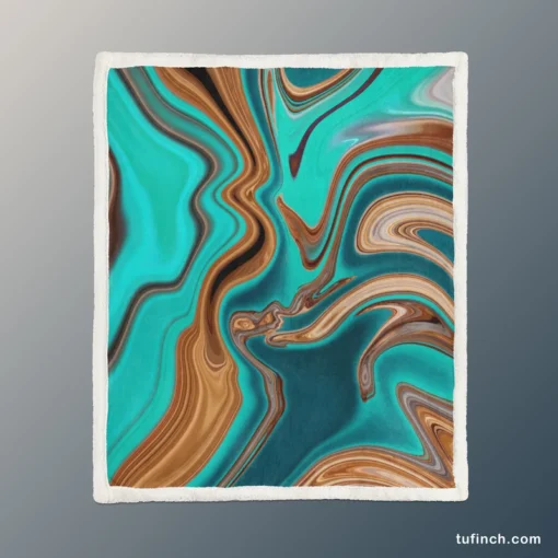 3d Liquid Abstract Design Sherpa Fleece Blanket 1