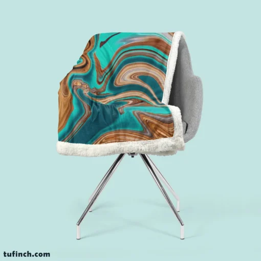 3d Liquid Abstract Design Sherpa Fleece Blanket 2