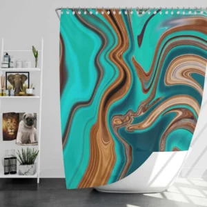 3d Liquid Abstract Design Shower Curtain