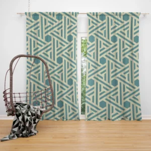 Abstract Background with Retro Pattern Design Curtain