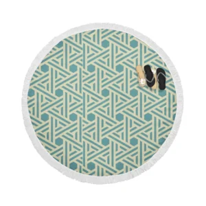 Abstract Background with Retro Pattern Design Round Beach Towel