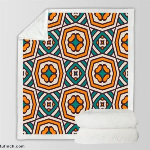 Abstract Batik Pattern Sherpa Fleece Blanket