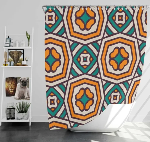 Abstract Batik Pattern Shower Curtain