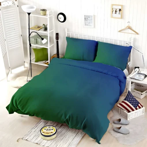 Abstract Blue Green Gradient Bedding Set