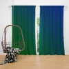 Abstract Blue Green Gradient Curtain