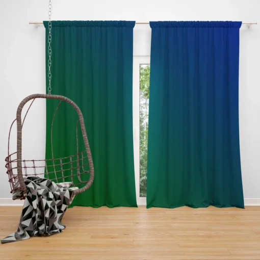 Abstract Blue Green Gradient Curtain