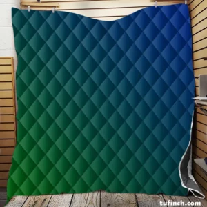 Abstract Blue Green Gradient Quilt Blanket