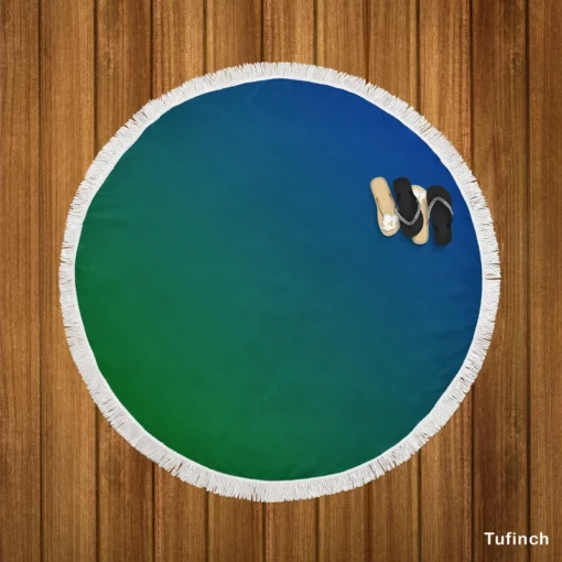 Abstract Blue Green Gradient Round Beach Towel