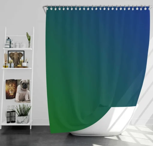 Abstract Blue Green Gradient Shower Curtain