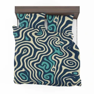 Abstract Blue Swirl Bedding Set 2