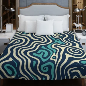 Abstract Blue Swirl Duvet Cover