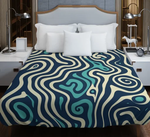 Abstract Blue Swirl Duvet Cover