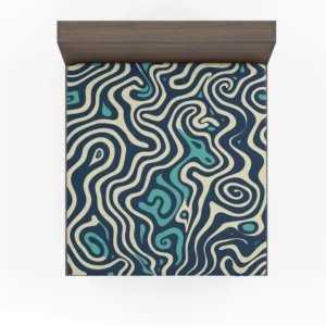 Abstract Blue Swirl Fitted Sheet