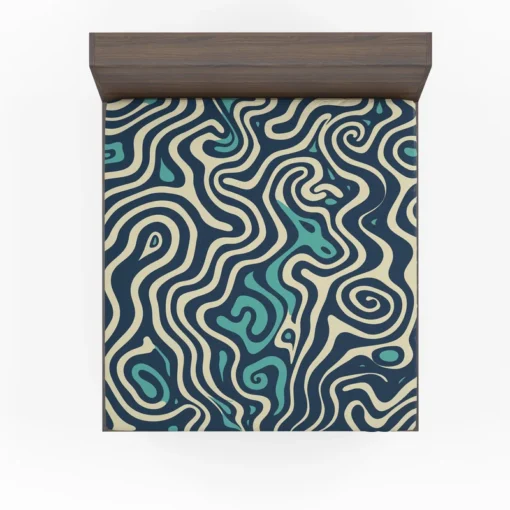 Abstract Blue Swirl Fitted Sheet