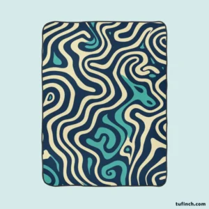 Abstract Blue Swirl Fleece Blanket 1