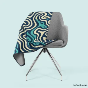 Abstract Blue Swirl Fleece Blanket 2