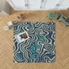 Abstract Blue Swirl Rug