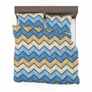 Abstract Blue Triangle Waves Bedding Set 2