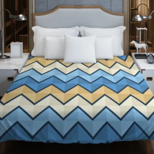 Abstract Blue Triangle Waves Duvet Cover