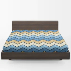 Abstract Blue Triangle Waves Fitted Sheet 1