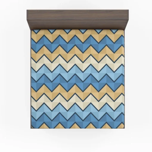 Abstract Blue Triangle Waves Fitted Sheet