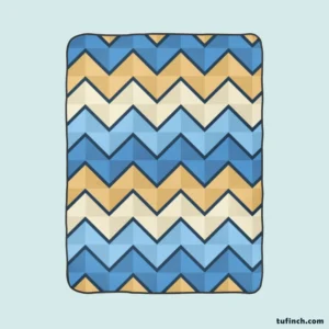 Abstract Blue Triangle Waves Fleece Blanket 1