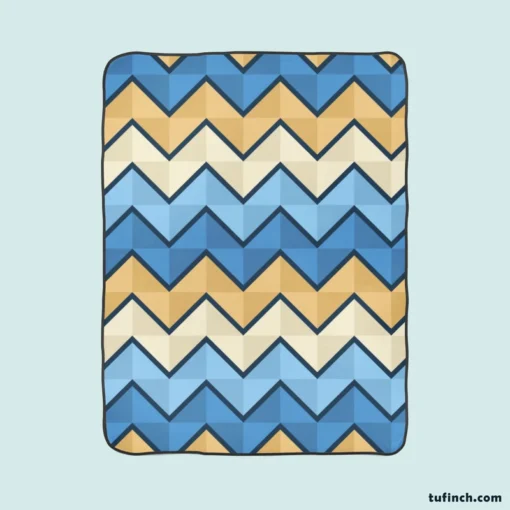 Abstract Blue Triangle Waves Fleece Blanket 1