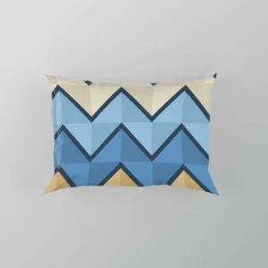 Abstract Blue Triangle Waves Pillow Case