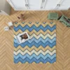 Abstract Blue Triangle Waves Rug