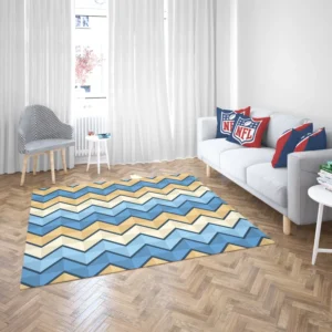 Abstract Blue Triangle Waves Rug 2