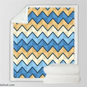 Abstract Blue Triangle Waves Sherpa Fleece Blanket