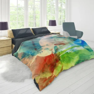 Abstract Colorful Watercolor Duvet Cover 1