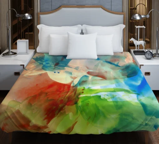 Abstract Colorful Watercolor Duvet Cover