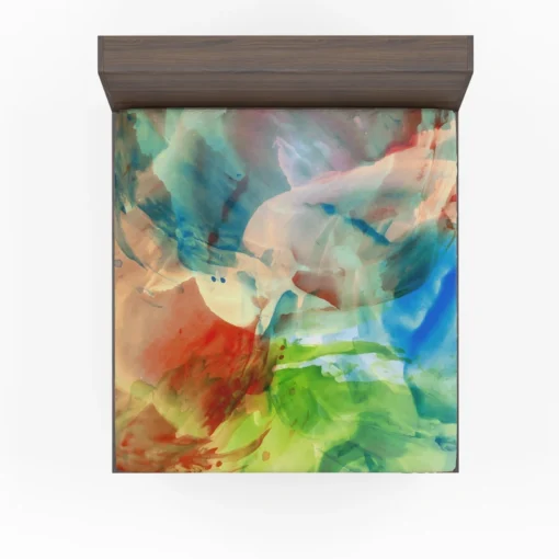 Abstract Colorful Watercolor Fitted Sheet