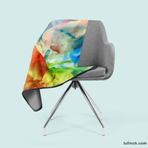 Abstract Colorful Watercolor Fleece Blanket 2