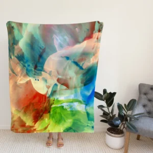 Abstract Colorful Watercolor Fleece Blanket