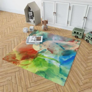 Abstract Colorful Watercolor Rug 1