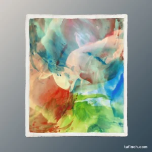 Abstract Colorful Watercolor Sherpa Fleece Blanket 1