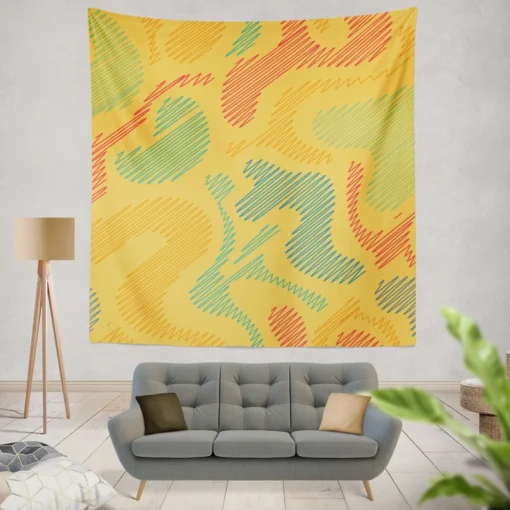 Abstract Doodle Seamless Design Wall Tapestry