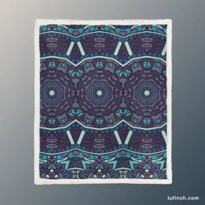 Abstract Ethnic Design Sherpa Fleece Blanket 1