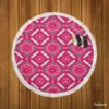 Abstract Ethnic Pattern Round Beach Towel