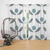 Abstract Flowers Minimal Pattern Curtain