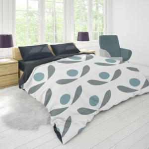 Abstract Flowers Minimal Pattern Duvet Cover 1