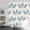 Abstract Flowers Minimal Pattern Shower Curtain