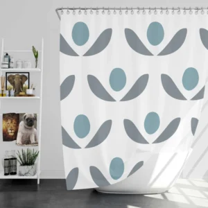 Abstract Flowers Minimal Pattern Shower Curtain