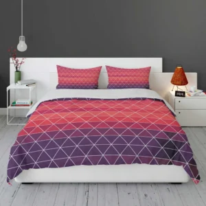 Abstract Geometric Colorful Triangle Pattern Bedding Set 1