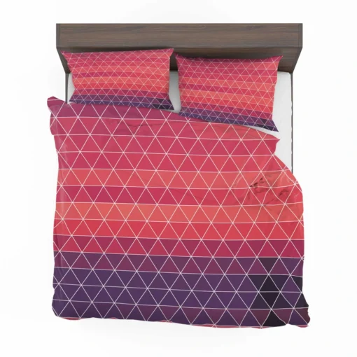 Abstract Geometric Colorful Triangle Pattern Bedding Set 2