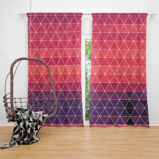 Abstract Geometric Colorful Triangle Pattern Curtain